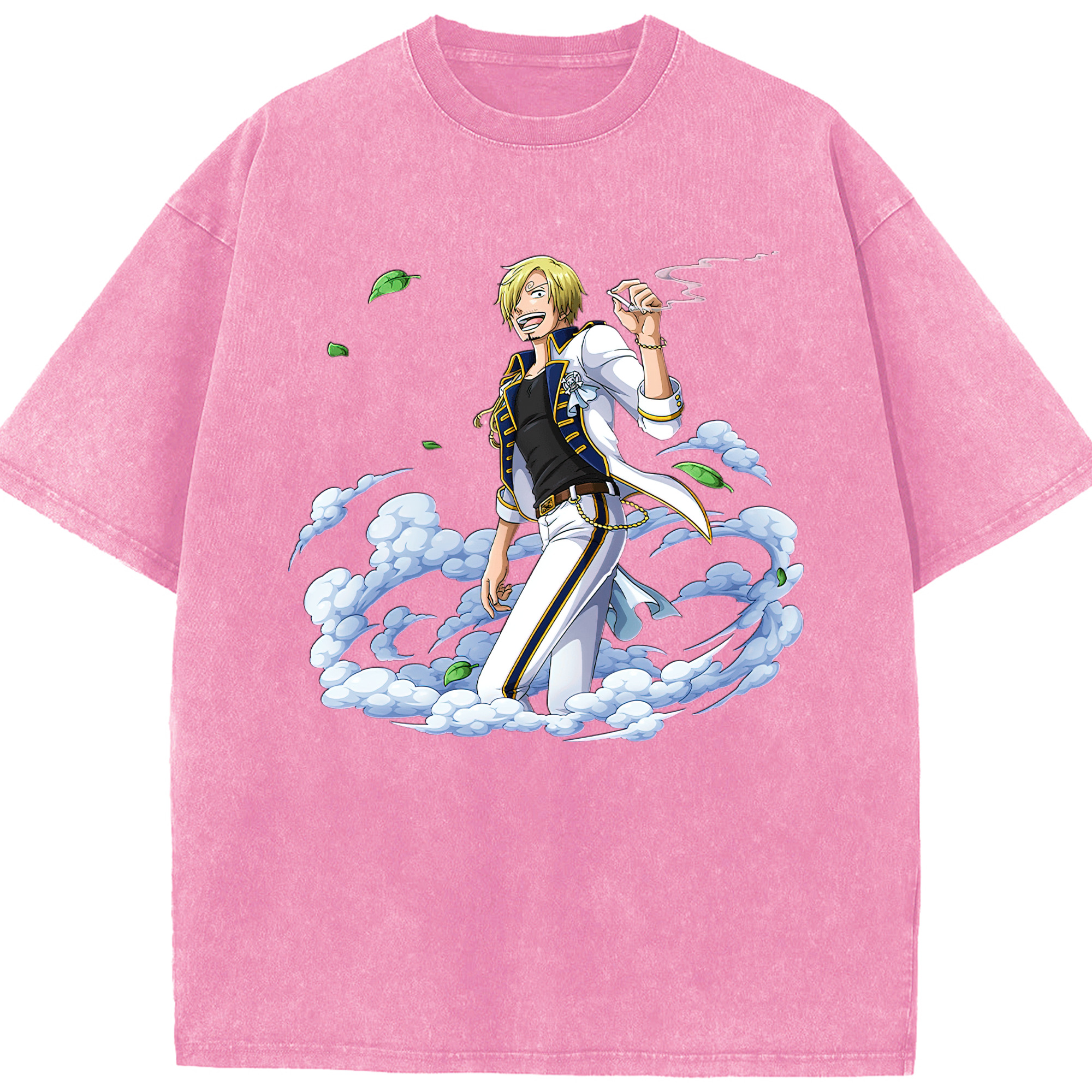（画像用） ワンピース サンジ ONE PIECE Sanji 綿100% ヴィンテージ風 半袖Tシャツ（フロントプリント）